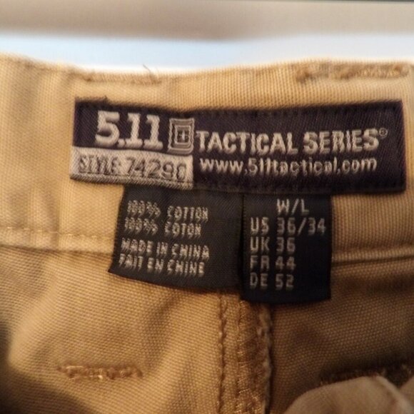 Mens size 36/34 5.11 Tactical Series, Cargo Pants Khaki - Picture 7 of 7